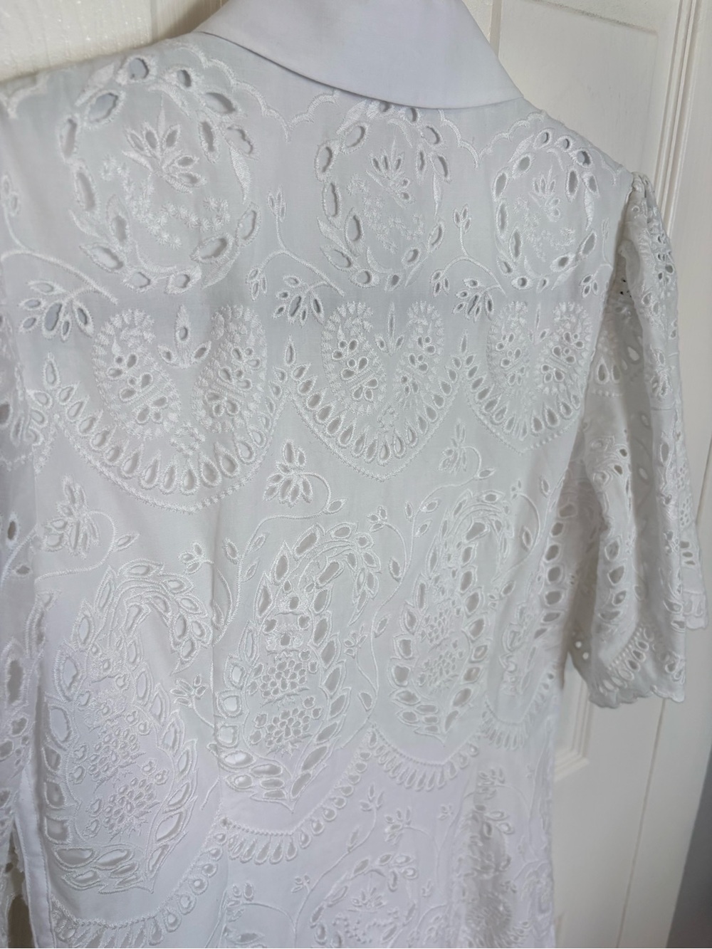 ALLSAINTS Cecee White Eyelet Mini Shirt Dress US 2 UK 6 EU 34 - Picture 11 of 12